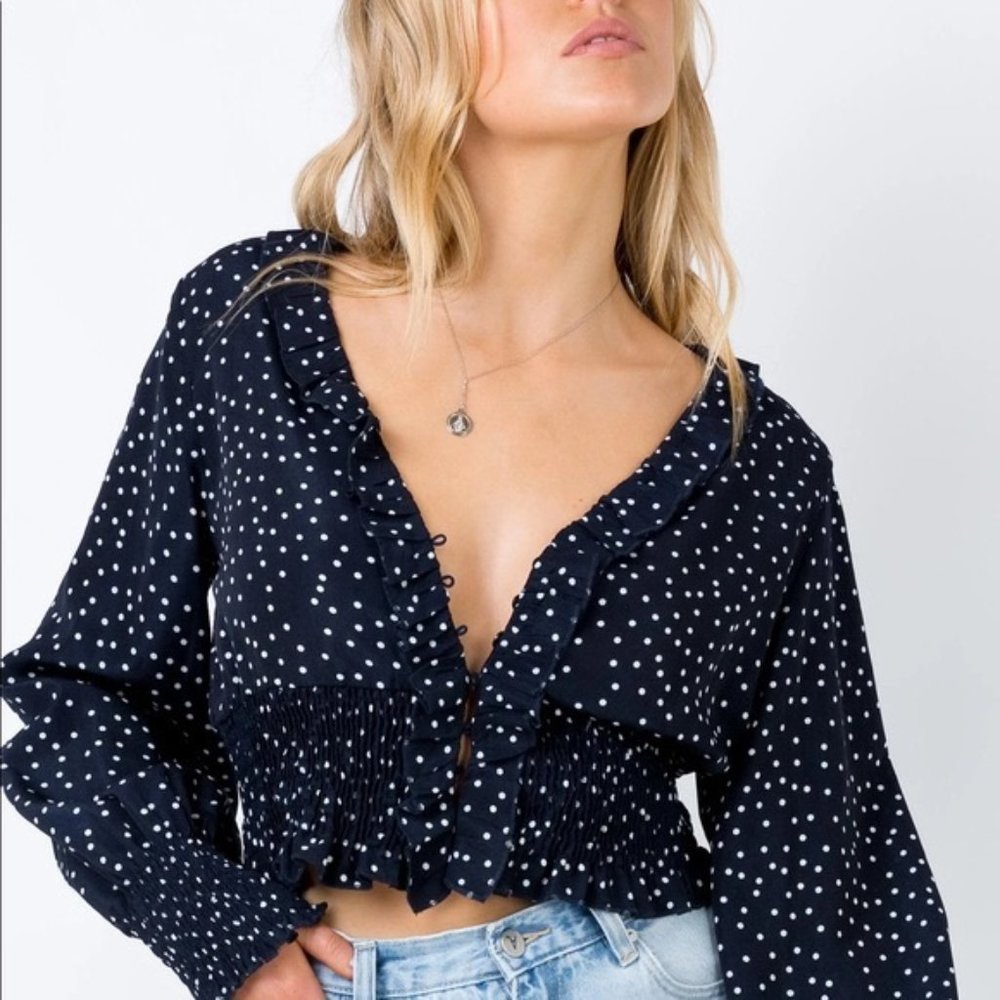 Princess Polly Lost in Limbo Navy Top